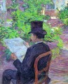 desire dehau reading a newspaper in the garden 1890 Toulouse Lautrec Henri de